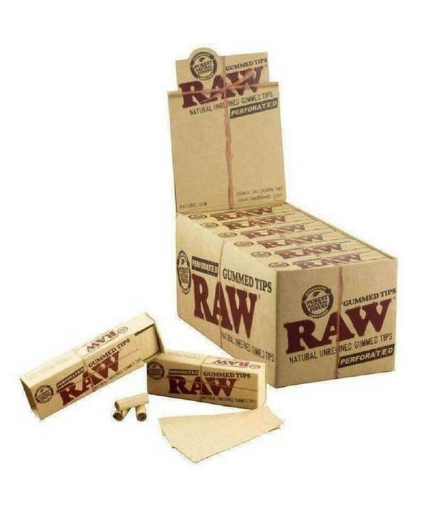 Raw Rolling Papers Gummed Tips Perforated