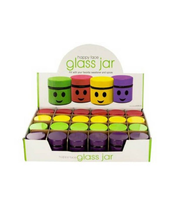 Happy Face Glass Jars