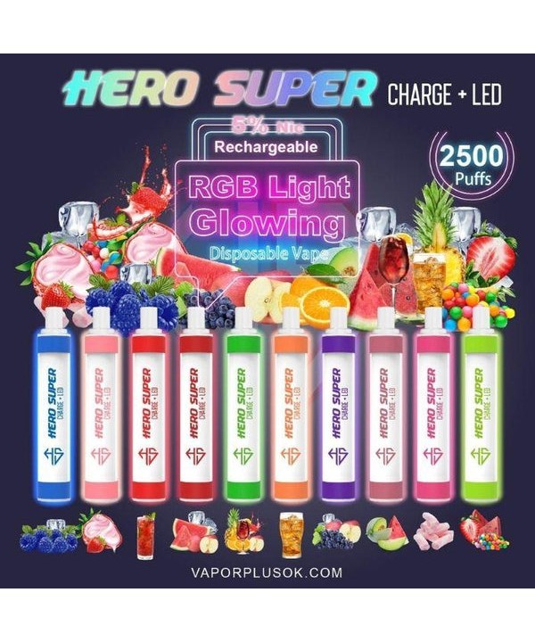 Hero Super Charge + LED Disposable Vape Pen