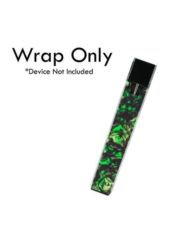 VCG Smok Fit Wraps: Green Camo Skulls